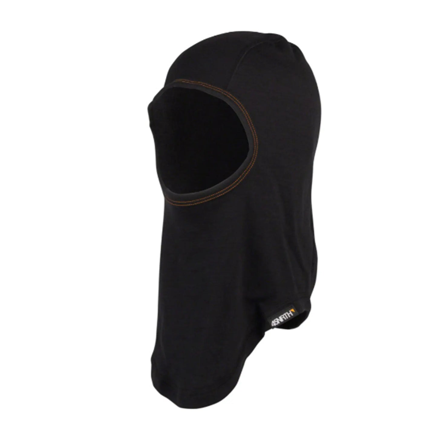 Left facing angled view of the 45NRTH Toasterfork Black Balaclava against a white background.