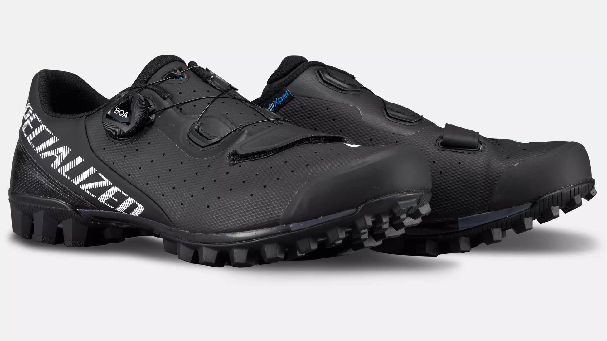 Specialized Recon 2.0 Black Mountain Bike Shoes pair studio image quarter side