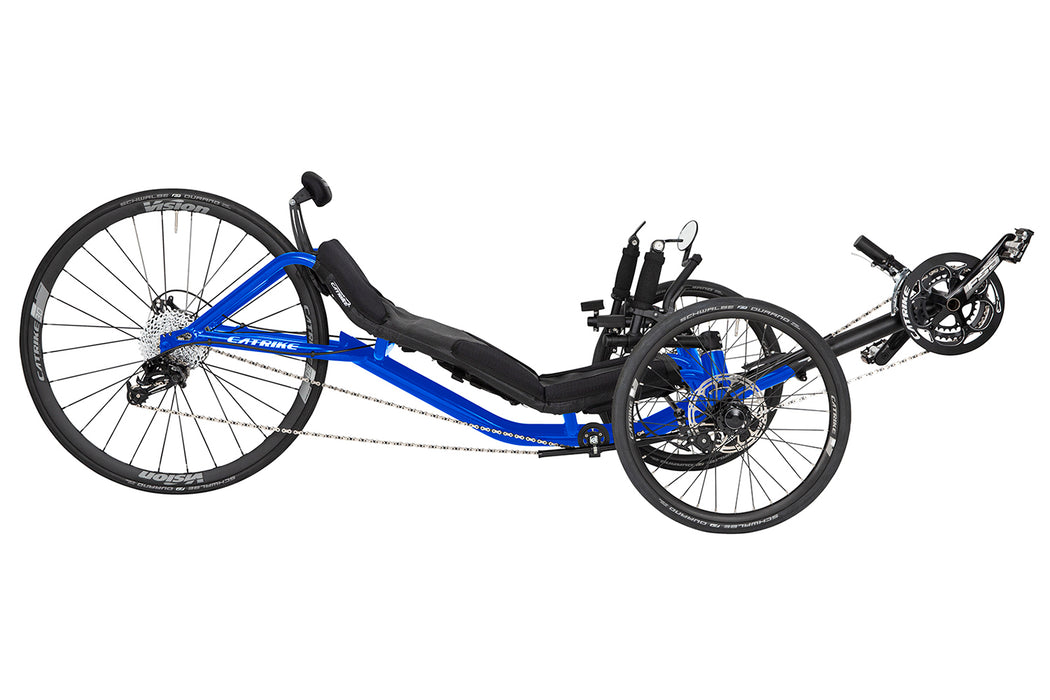 Catike 700 Recumbent Trike  right side view in Electric Blue color