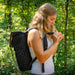 Po Campo Atria Backpack Black City Lights being used as backpack outdoor image 