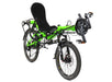 Azub Six 26/20 USS 2x10 speed Neon Green Show Special Recumbent Bike, studio front quarter view