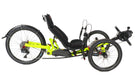 Azub Ti-Fly 26 Shimano Steps EP801 Neon Yellow Recumbent Trike, studio side view