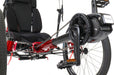 Azub Ti-Fly X Shimano Steps EP801 1x10 Ruby Red Glitter Recumbent Trike, studio front detail view