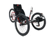 Azub Ti-Fly X Shimano EP6 Cues Di2 Pearl Grey Recumbent Trike With 630 Wh Battery studio image front right quarter view