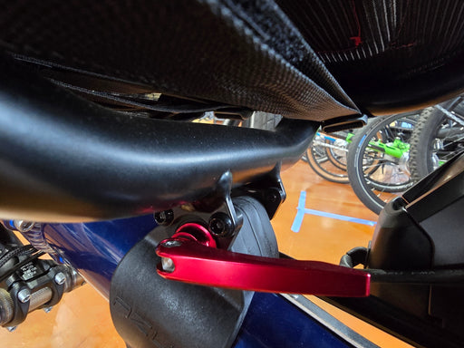 Azub Upper Seat Clamp Quick Release Lever on trike.