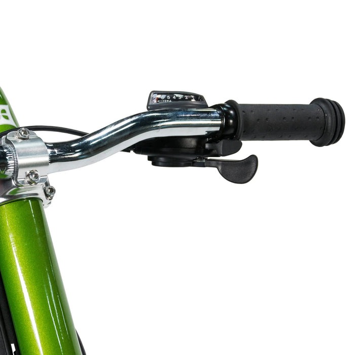 Burley Piccolo Green Trailer Cycle thumb shifter closeup studio image