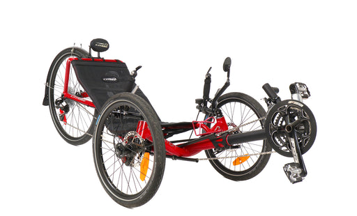 Catrike Used 2018 Expedition Red Recumbent Trike, studio front quarter view