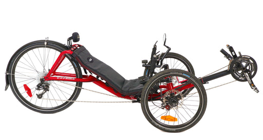 Catrike Used 2018 Expedition Red Recumbent Trike, studio side view