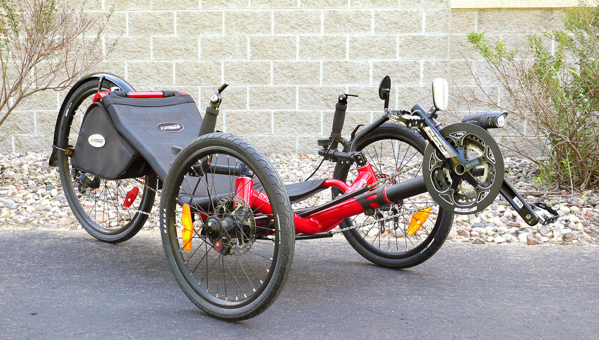 Catrike Used Pre-2019 Expedition Lava Red, front quarter view