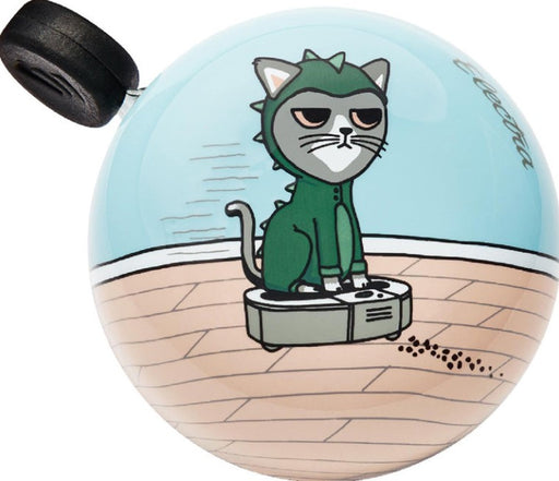 Electra Domed Bike Bell Ringer Studio Image  Dinosaur Cat