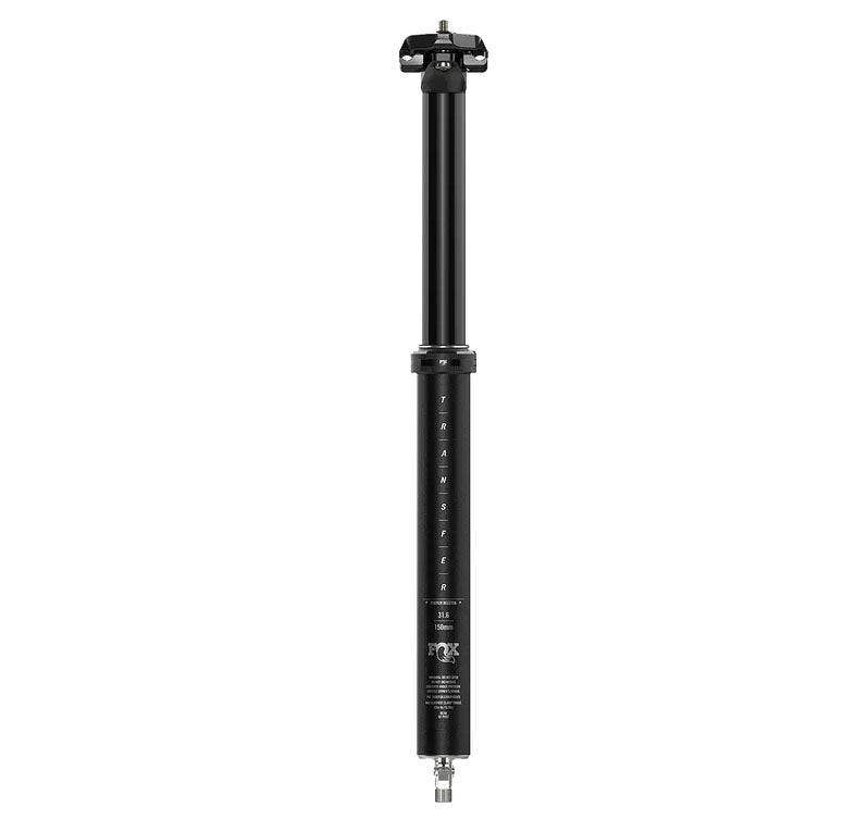 FOX Transfer Performance Elite 30.9mm Anodized Black Dropper Seatpost, studio front view