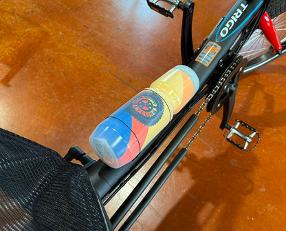 Fidlock Uni Connector for BottleTwist Water Bottle, rear view, shown mounted on trike