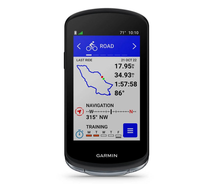 Garmin Edge 1040 Solar GPS Bike Computer Front View Road