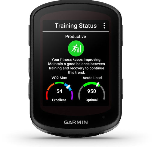 Garmin Edge 540 GPS Bike Computer Training Status Screen Front View