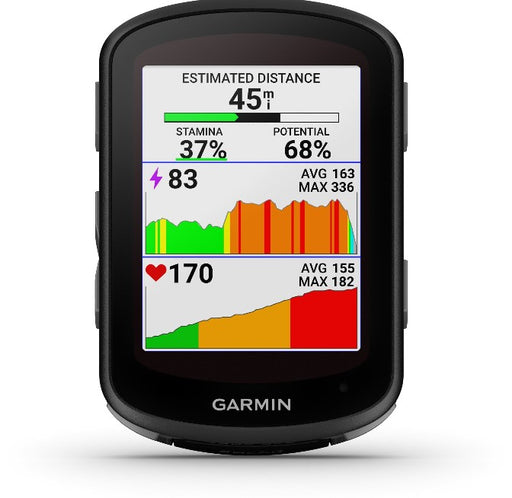 Garmin Edge 540 GPS Bike Computer Front View Distance Screen 