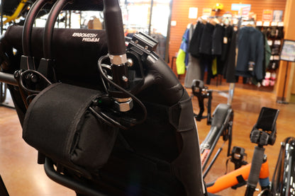 View of the Glowwhips 360 Degree Adjustable Bar Mount, shown mounted on a trike seat, with a Glowwhip attached.