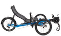 Greenspeed Magnum XL Active Line Plus Bosch Coral Blue Recumbent Trike, studio side view