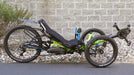 HP Velotechnik Demo Scorpion fs 26 Enduro Shimano STEPS EP8 630Wh Green Recumbent Trike, Side View