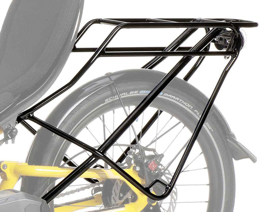 HP Velotechnik Scorpion/Scorpion Fs 20 Rear Rack shown on trike