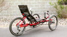 HP Velotecknik Used 2018 Gekko Red Recumbent Trike, rear quarter view