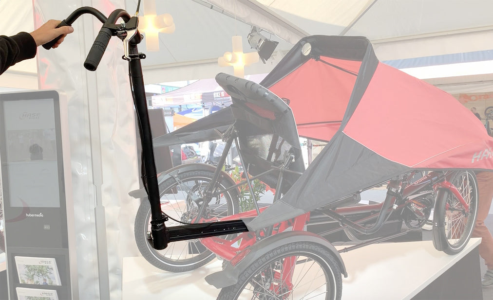 Hase Guide Bar with Steering Function for Trets and Trigo, view showing mounted position