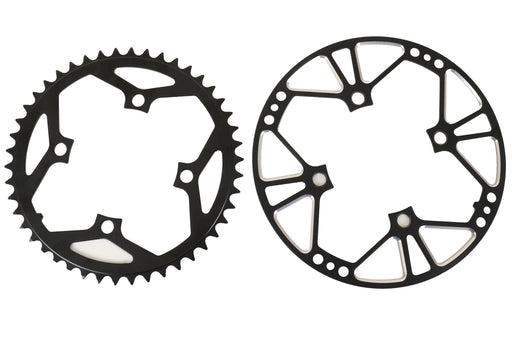 Hostel Shoppe Miscellaneous 46t 104mm BCD 4 Hole Black Take-Off Chainring with Bashguard studio image