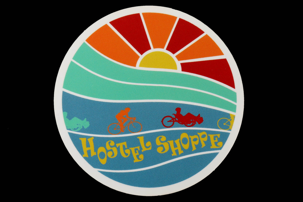 Hostel Shoppe Retro Sunset Bike and Trike Decal studio image