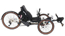 ICE 25th Anniversary Adventure 26 FS Shimano STEPS EP801 Cream Recumbent Trike, studio side view