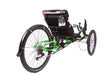 ICE Adventure HD 26 FS 3x10 Speed Compact Green Recumbent Trike, studio rear quarter view