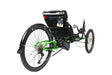 ICE Adventure HD 26 RS Shimano STEPS EP801 Compact Green Recumbent Trike, studio rear quarter view