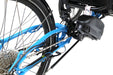 ICE Adventure  26 RS Shimano STEPS EP801 11 Speed Compact Blue Recumbent Trike, studio rear detail view