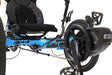 ICE Adventure 26 Shimano STEPS EP801 Compact Blue Recumbent Trike, studio front detail view