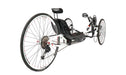 ICE Used 2016 VTX with Medium Seat White Recumbent Trike, studio rear quarter view