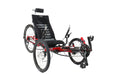 ICE Used Adventure FS 26 Red Recumbent Trike, studio front quarter view