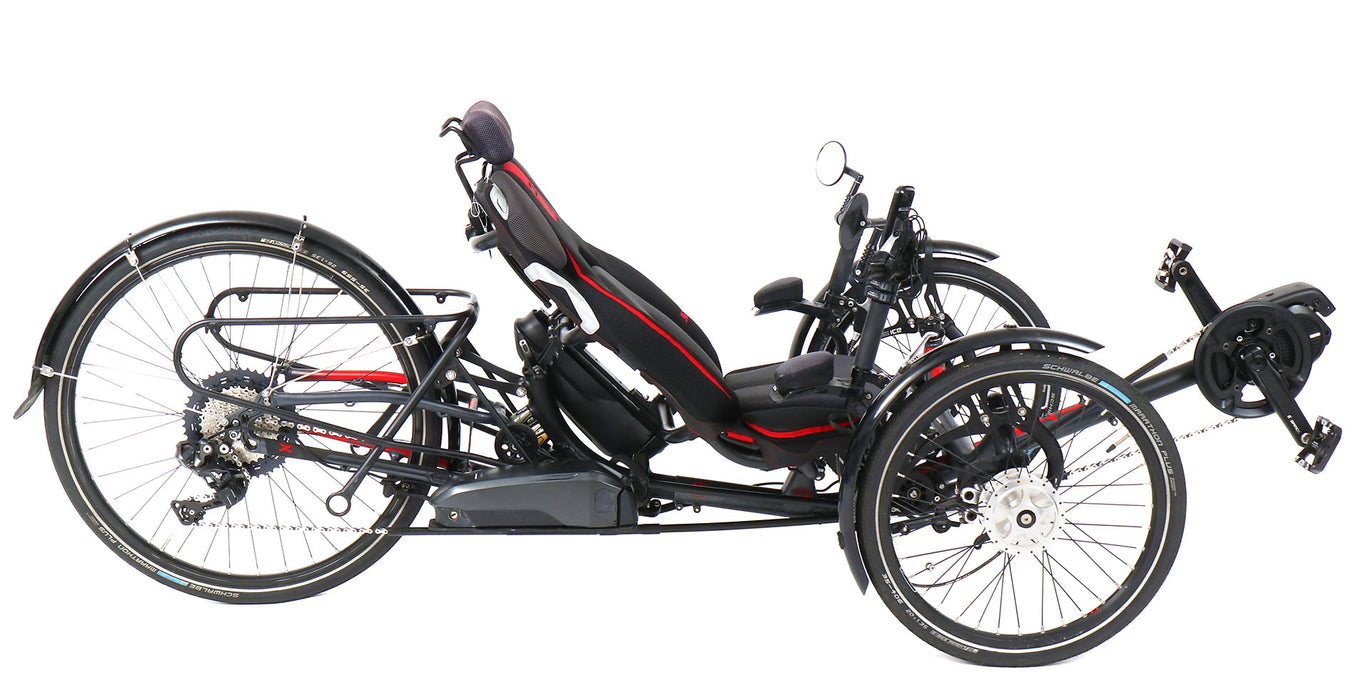 ICE Used Sprint X Tour 26 Full Suspension STEPS 8000 Recumbent Trike, studio side view