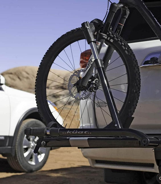 Kuat Sherpa 2.0 Black Metallic 2 Bike Rack Fits 1.25" Receiver Image with Bike Tire