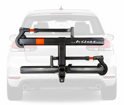 Kuat Sherpa 2.0 Gray-Orange Anodized 2 Bike Rack Fits 1.25" Receiver on back of Vehicle Studio Image
