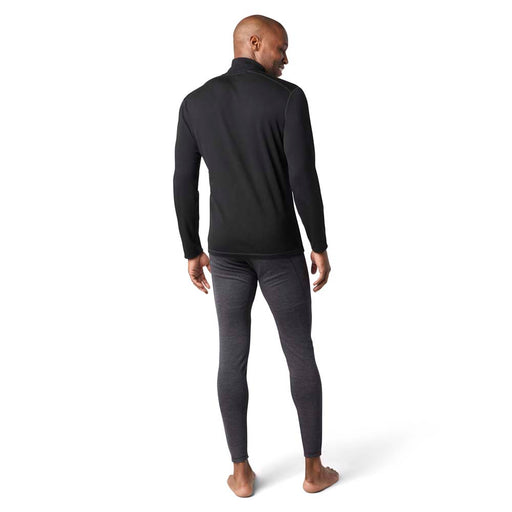 Smartwool Mens Classic Thermal Merino Base Layer 1/4 Zip Black, studio back view with model