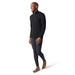 Smartwool Mens Classic Thermal Merino Base Layer 1/4 Zip Black, studio front view with model