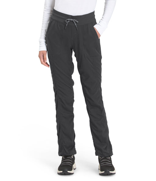 The North Face Womens Aphrodite 2.0 Pant Asphalt Grey being worn by model studio image front