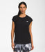 The North Face Womens Wander Slitback S/S TNF Black being worn by model studio image front