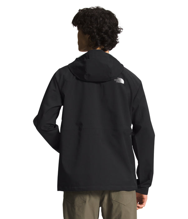 The North Face Mens Valle Vista Stretch Jacket TNF Black being worn by model studio image back