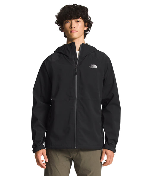 The North Face Mens Valle Vista Stretch Jacket TNF Black being worn by model studio image front