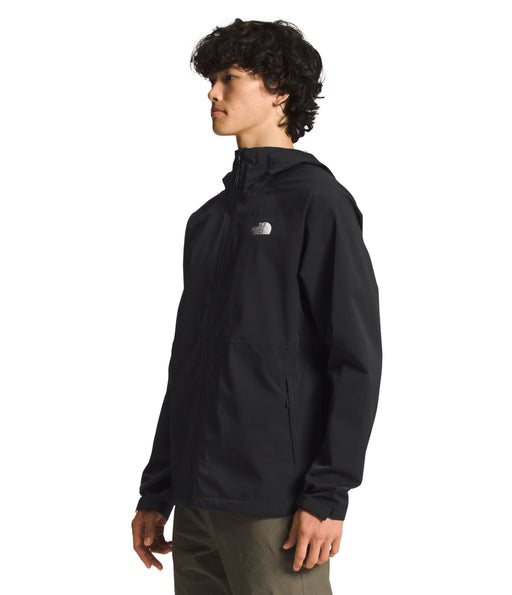 The North Face Mens Valle Vista Stretch Jacket TNF Black being worn by model studio image side