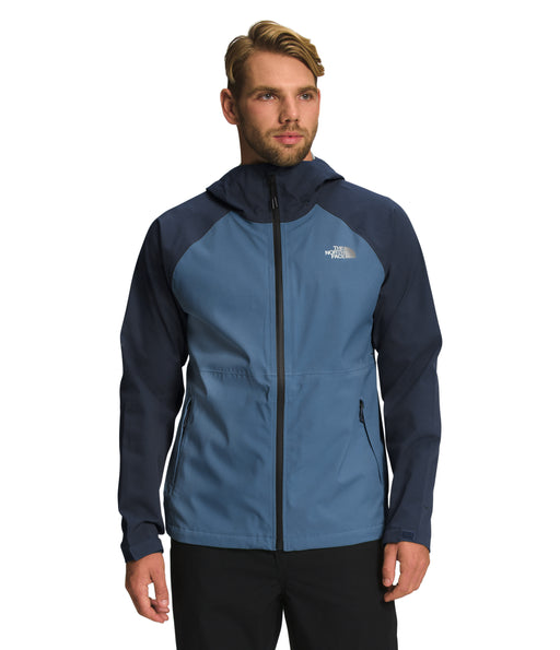 The North Face Mens Valle Vista Stretch Jacket Summit Navy/Shady Blue being worn by model studio image front