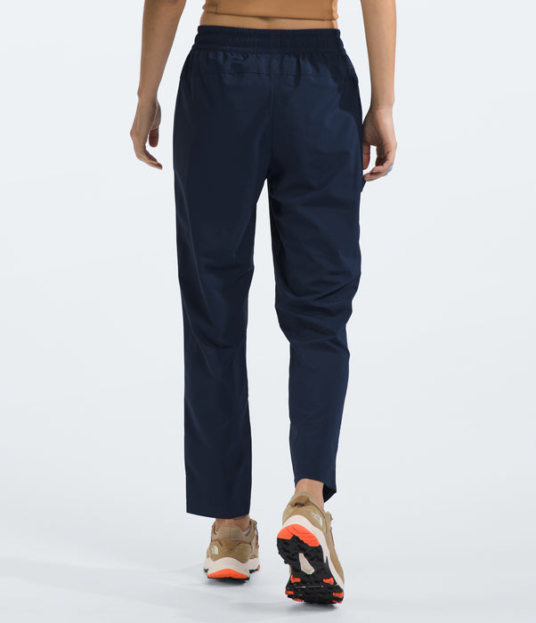 The North Face Womens Never Stop Wearing Pant Summit Navy studio image being worn by model back