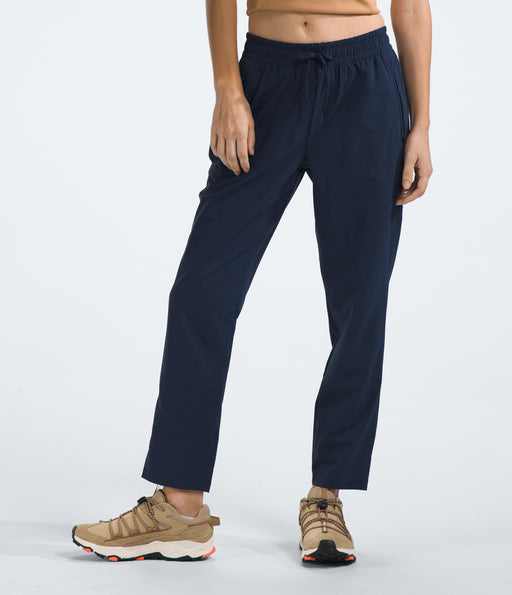 The North Face Womens Never Stop Wearing Pant Summit Navy studio image being worn by model front