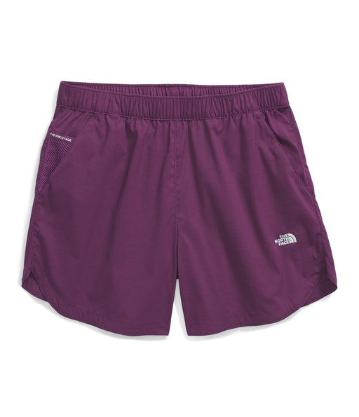 The North Face Womens Class V Pathfinder Pull-On Short Black Currant Purple studio image shorts only front