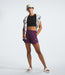 The North Face Womens Class V Pathfinder Pull-On Short Black Currant Purple being worn by model studio image front fullbody