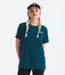 The North Face Womens Adventure Tee Blue Moss being worn by model studio image front